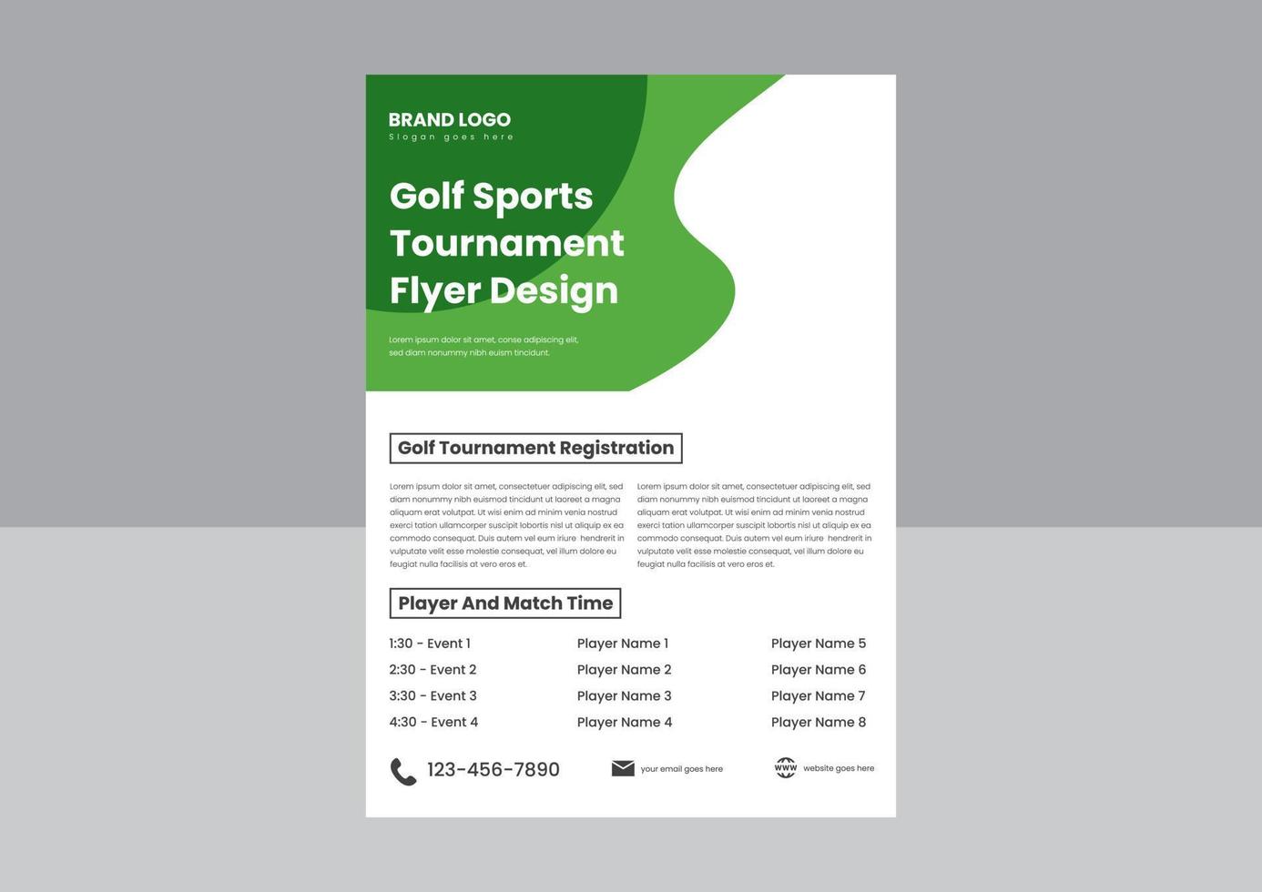 golf kamp sport- folder poster sjabloon. golf sport- evenement poster folder ontwerp sjabloon. sport- evenement folder ontwerp sjabloon. vector