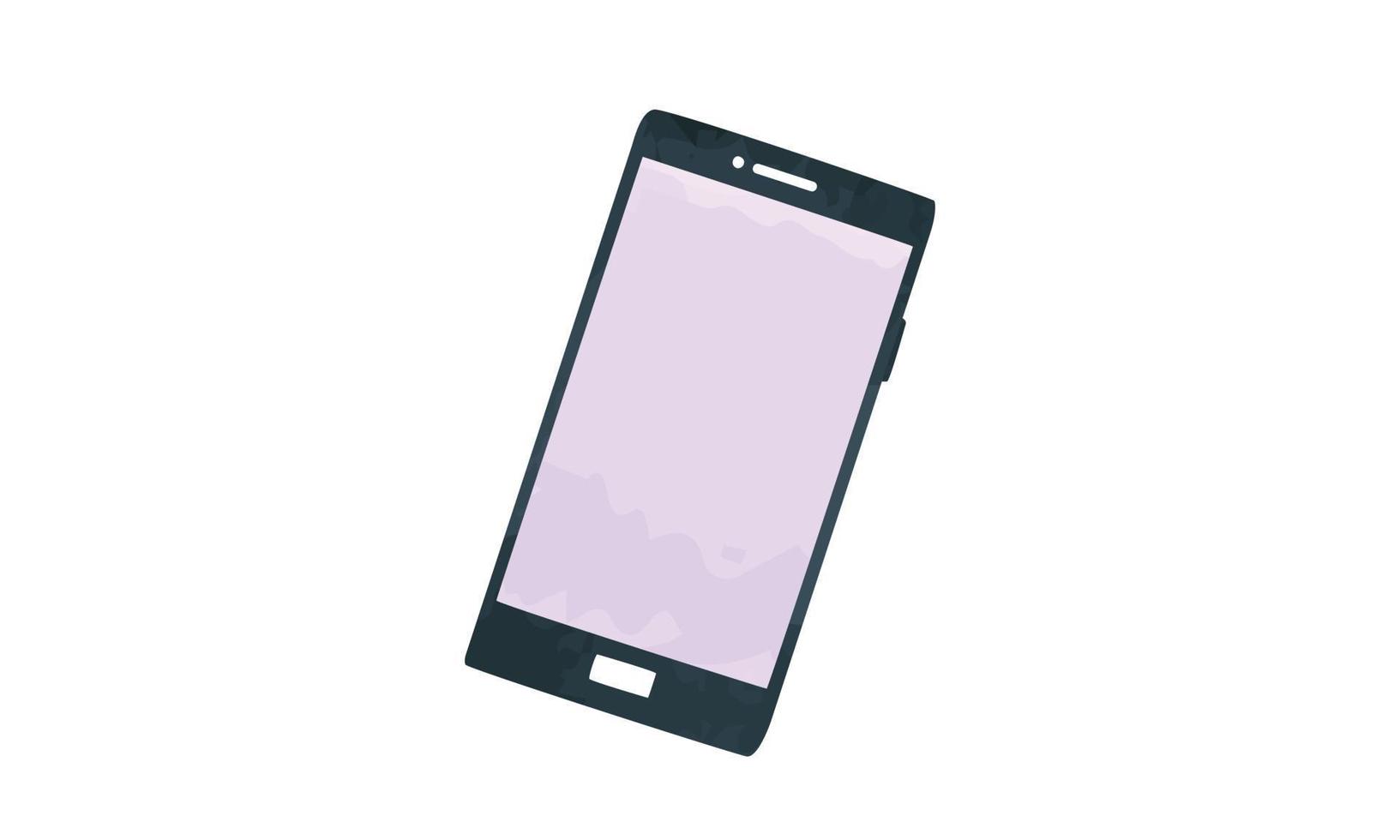 blanco mobiel smartphone clip art. gemakkelijk mobiel slim telefoon waterverf stijl vector illustratie geïsoleerd Aan wit achtergrond. mobiele telefoon tekenfilm hand- getrokken tekening stijl. kantoor benodigdheden tekening