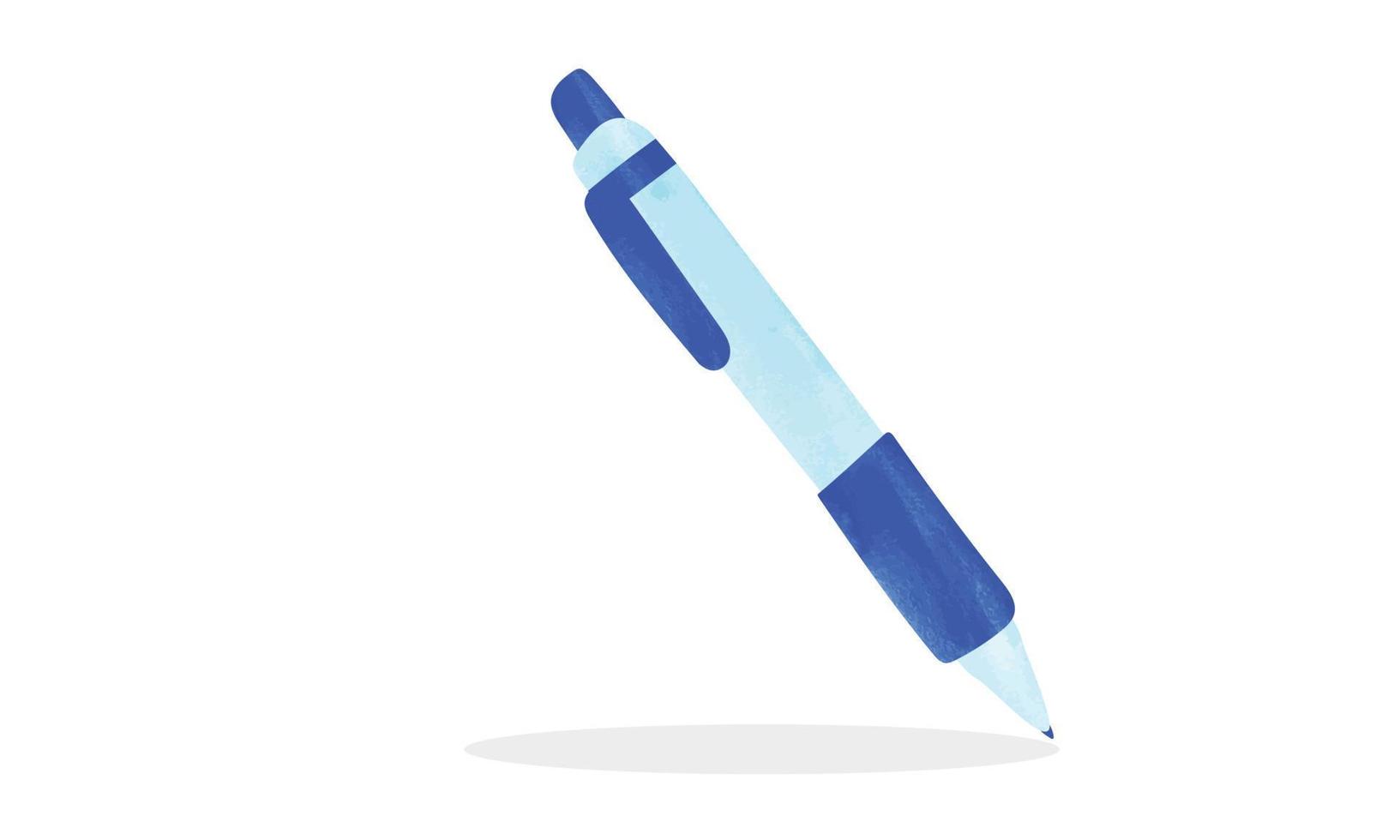 gemakkelijk balpen pen waterverf illustratie geïsoleerd Aan wit achtergrond. waterverf balpen pen vector clip art. school- benodigdheden