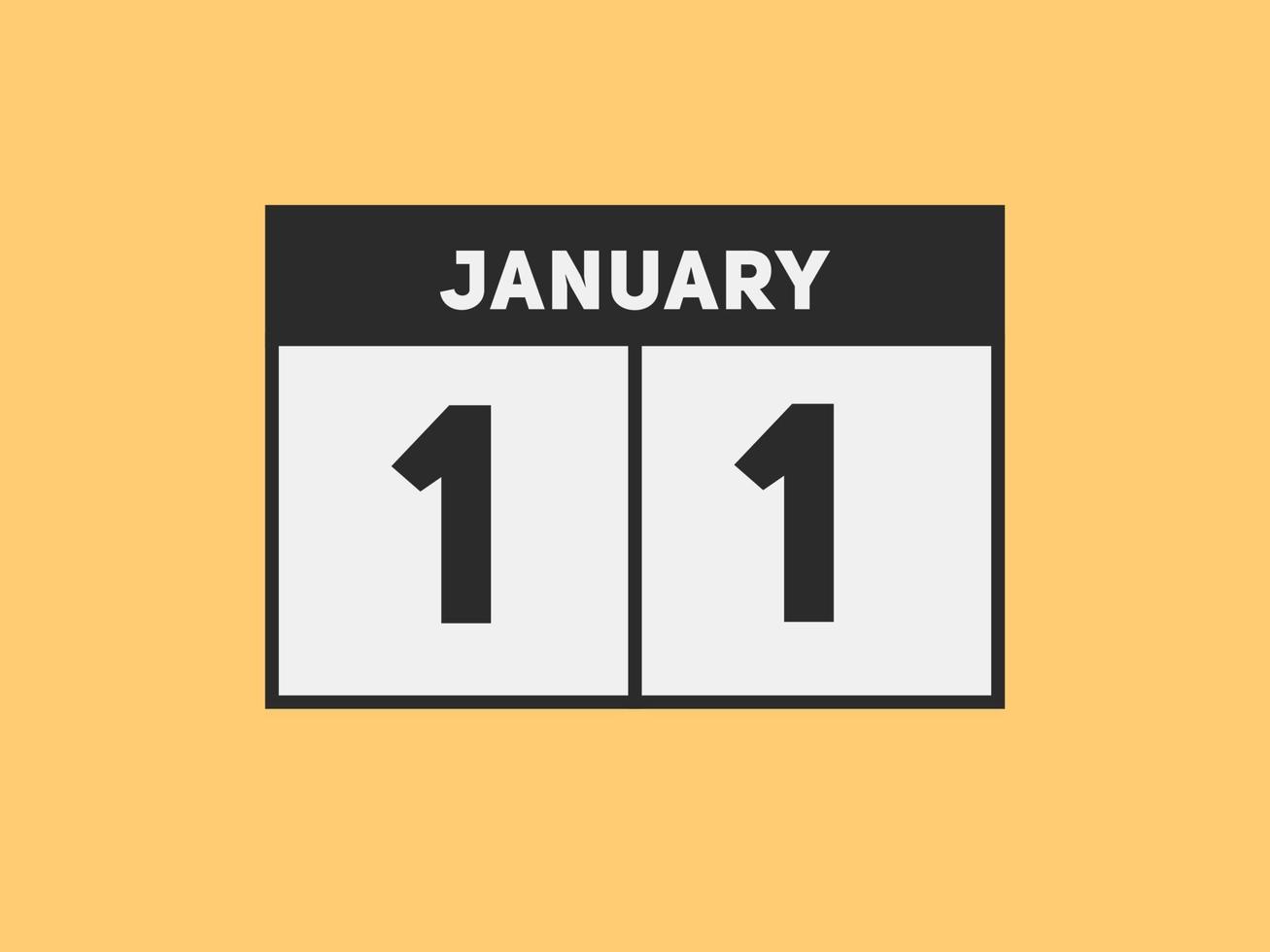 januari 11 kalender herinnering. 11e januari dagelijks kalender icoon sjabloon. kalender 11e januari icoon ontwerp sjabloon. vector illustratie