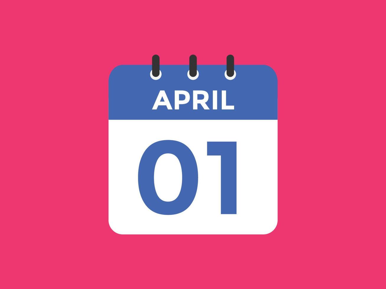 april 1 kalender herinnering. 1e april dagelijks kalender icoon sjabloon. kalender 1e april icoon ontwerp sjabloon. vector illustratie