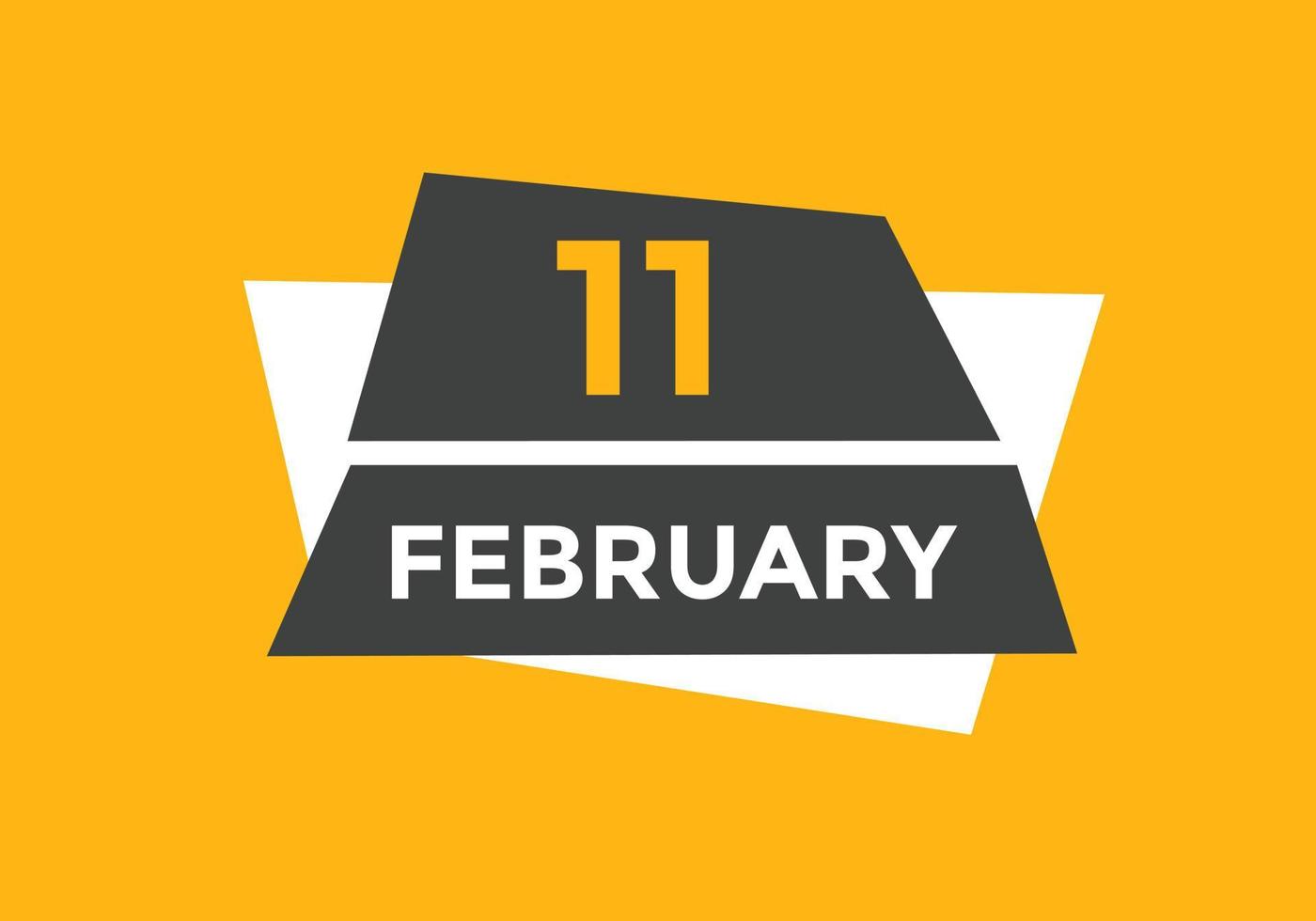 februari 11 kalender herinnering. 11e februari dagelijks kalender icoon sjabloon. kalender 11e februari icoon ontwerp sjabloon. vector illustratie