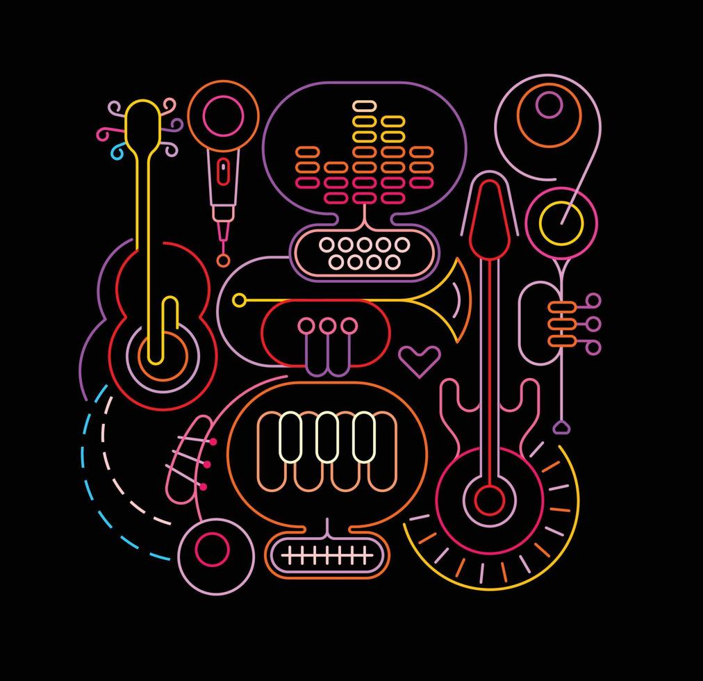 neon abstract musical kunst vector