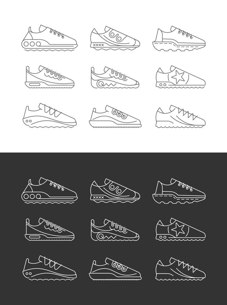 mode sport- schoenen vector pictogrammen