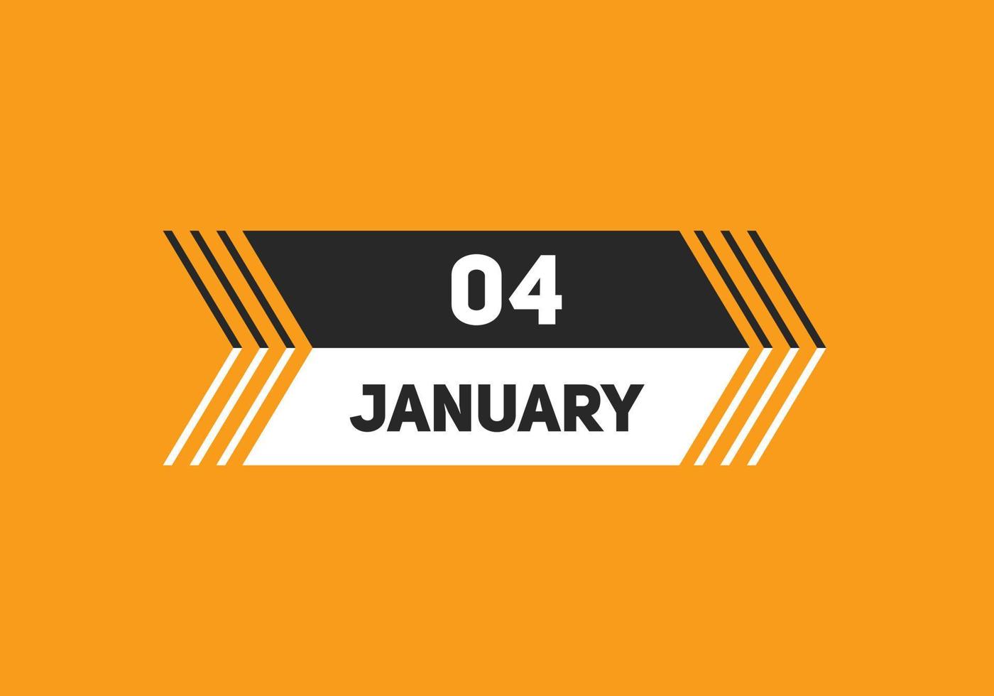 januari 4 kalender herinnering. 4e januari dagelijks kalender icoon sjabloon. kalender 4e januari icoon ontwerp sjabloon. vector illustratie