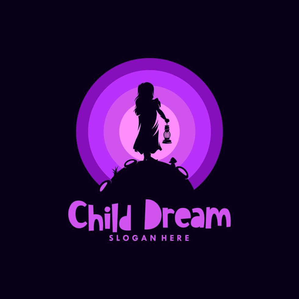 weinig kind bereiken dromen logo vector