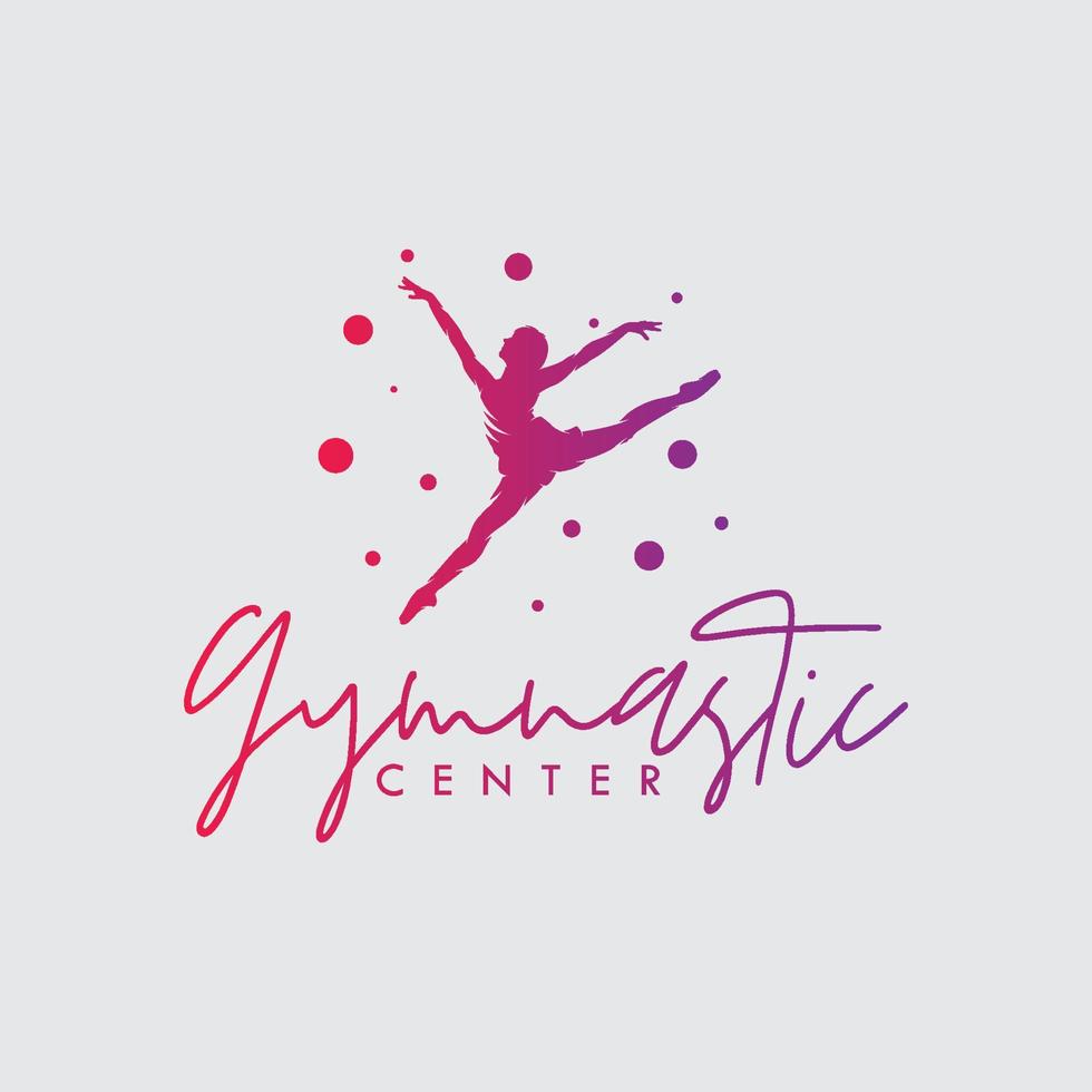 artistiek ritmisch gymnastiek- centrum logo vector