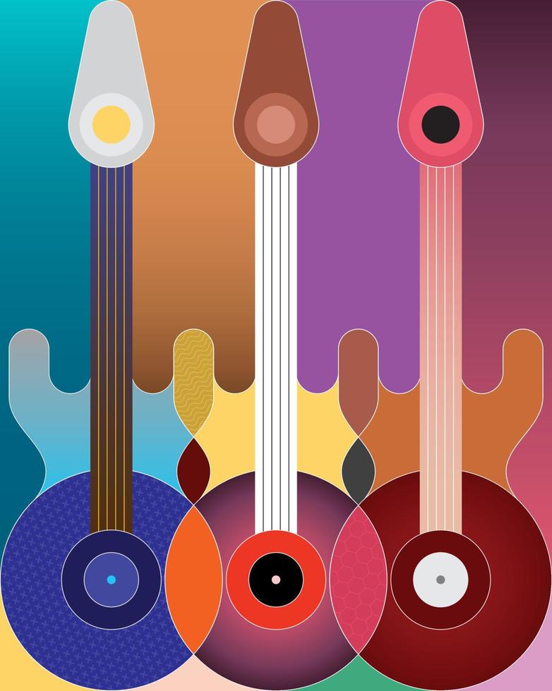 drie gitaren vector artwork