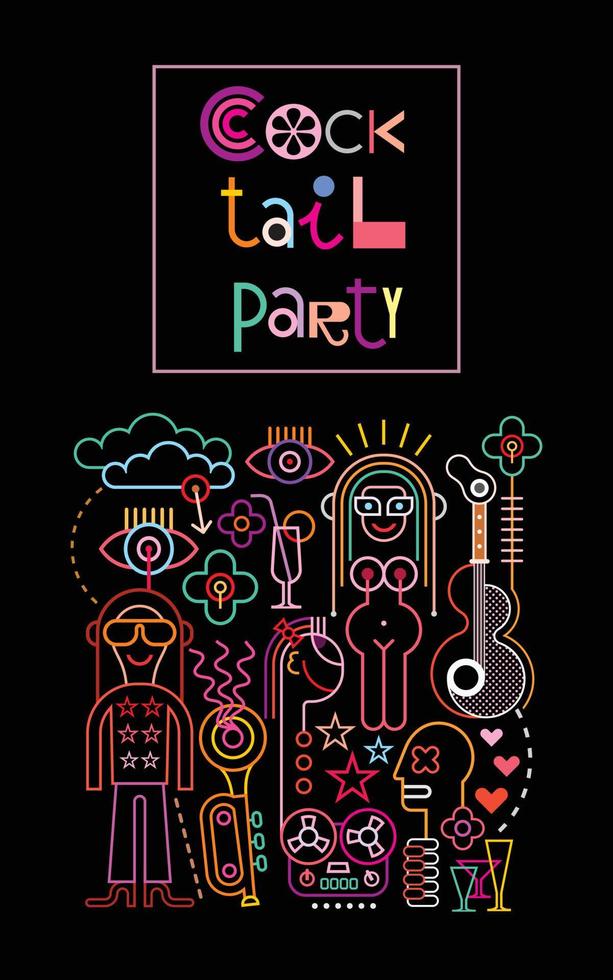 cocktail party vectorillustratie vector