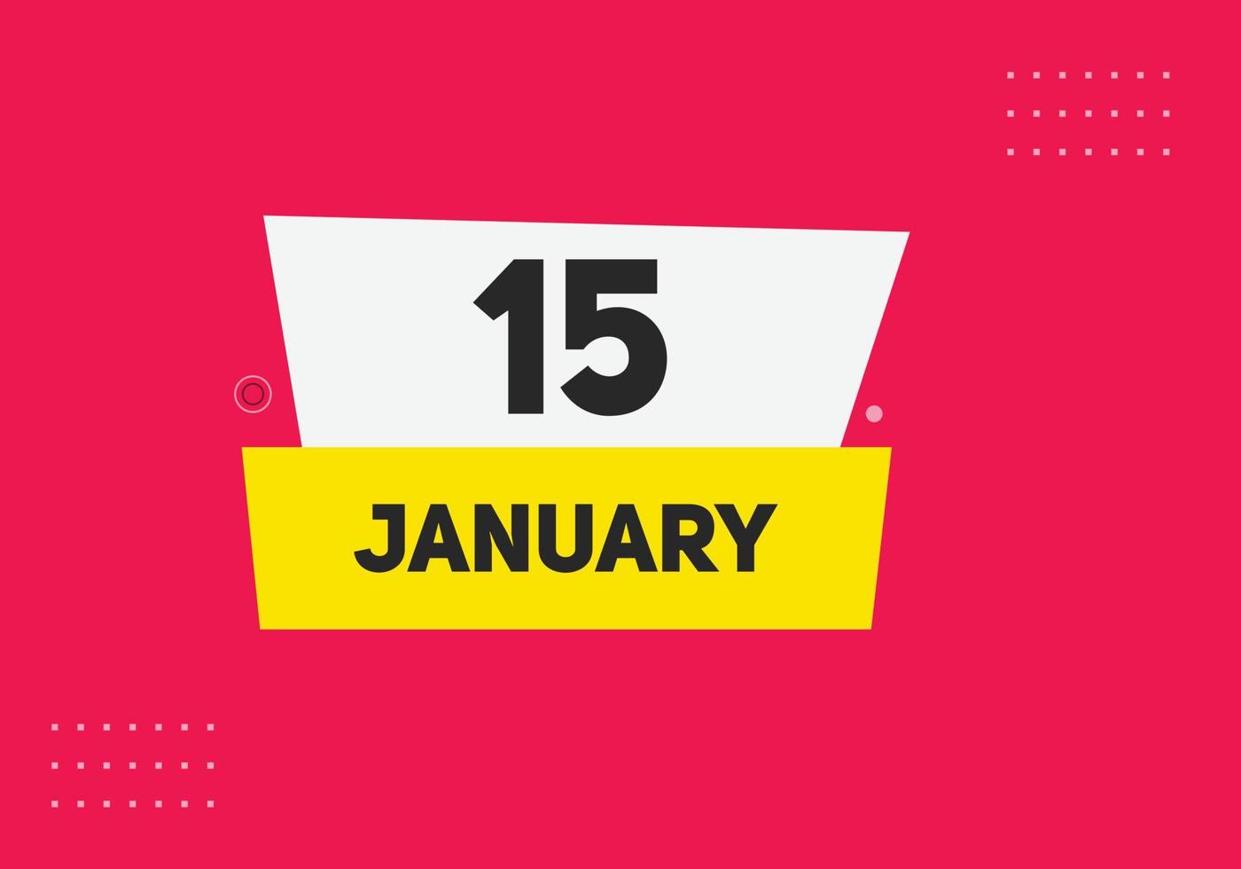 januari 15 kalender herinnering. 15e januari dagelijks kalender icoon sjabloon. kalender 15e januari icoon ontwerp sjabloon. vector illustratie