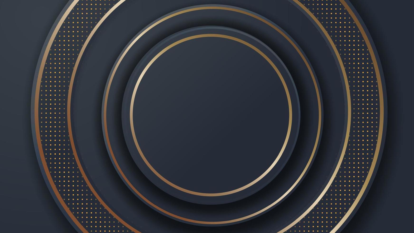 cirkel achtergrond met zwart en goud kleur vector