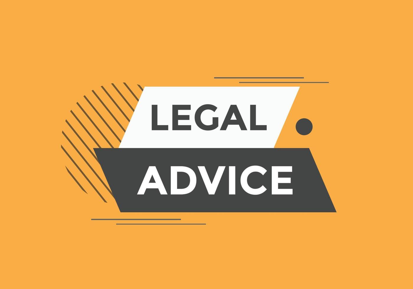 wettelijk advies nieuws knop. wettelijk advies tekst web sjabloon. vector illustratie. toespraak bubbel