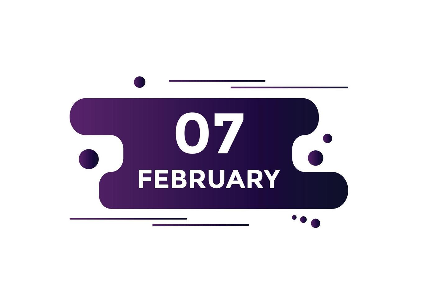 februari 7 kalender herinnering. 7e februari dagelijks kalender icoon sjabloon. kalender 7e februari icoon ontwerp sjabloon. vector illustratie