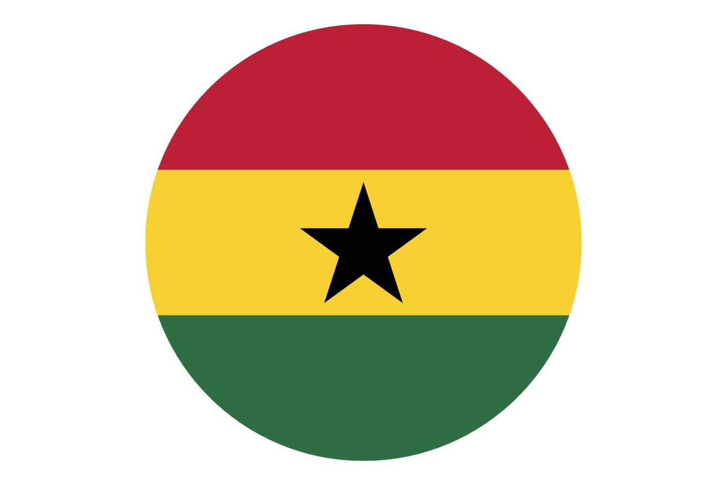 cirkel vlag vector van Ghana Aan wit achtergrond.