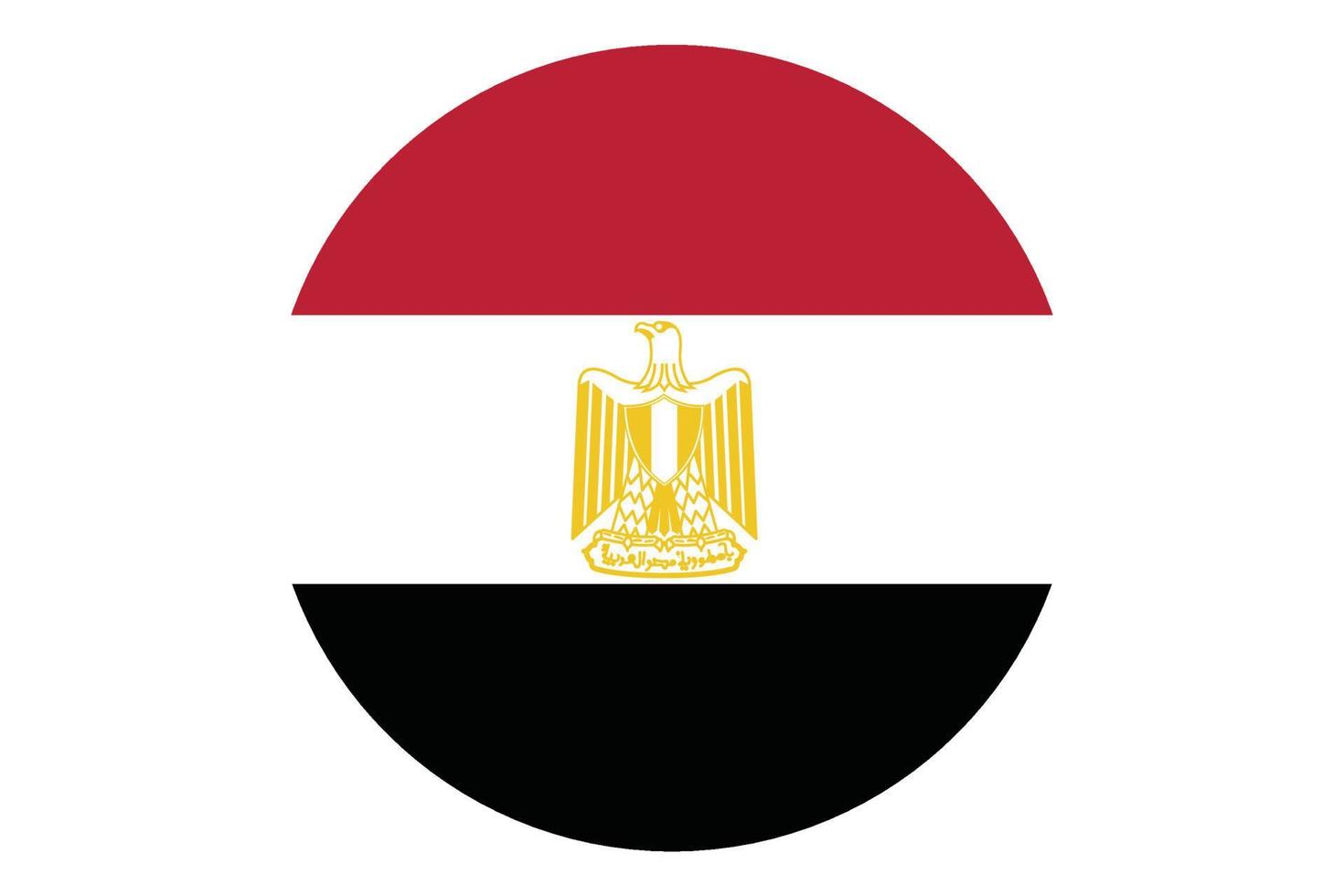 cirkel vlag vector van Egypte Aan wit achtergrond.