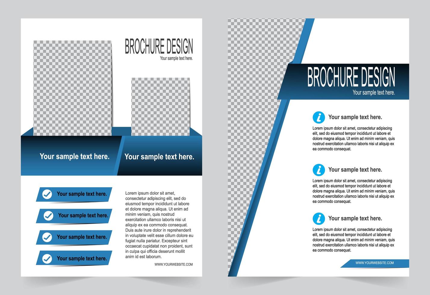 blauwe dekking voor brochuremalplaatje vector