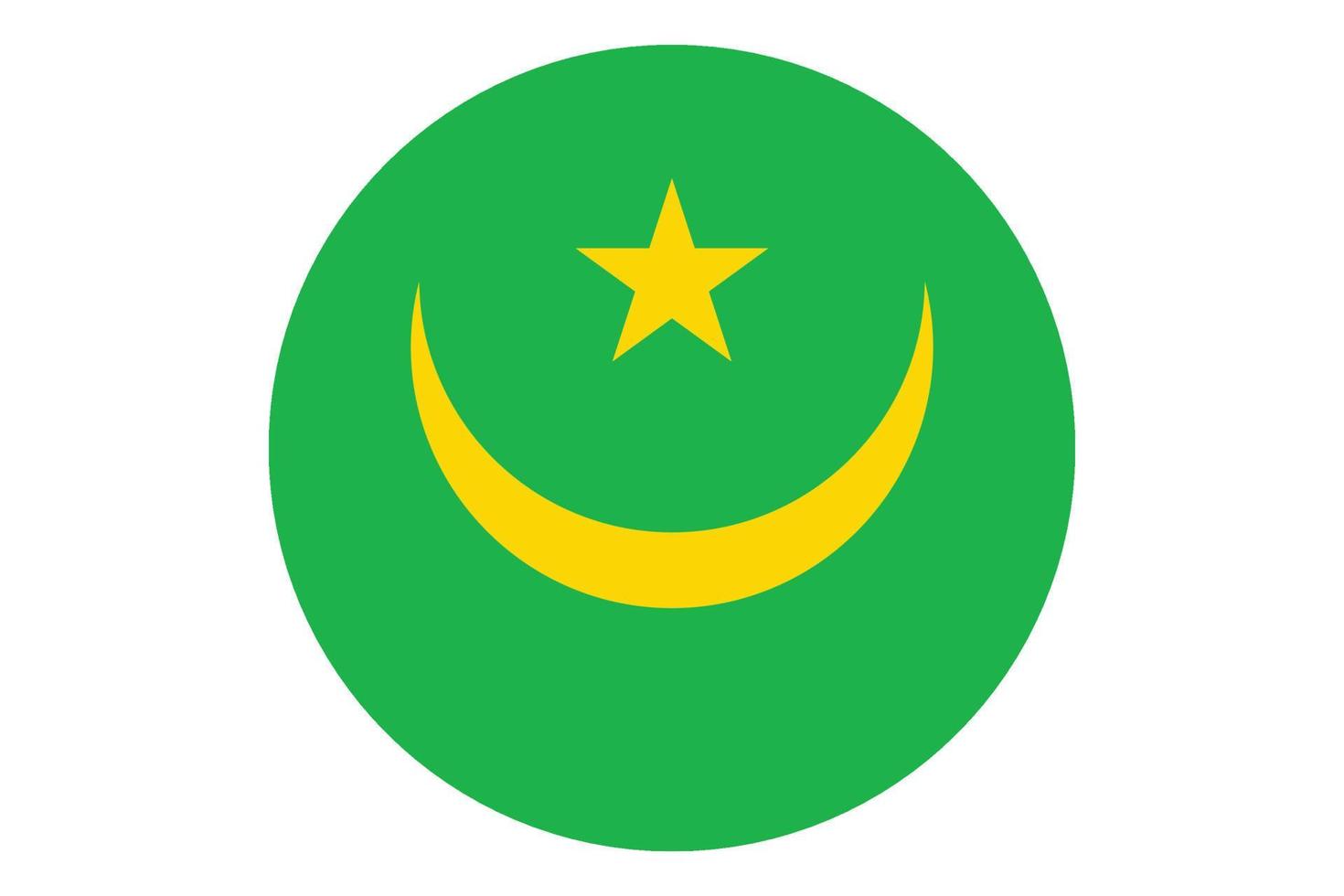 cirkel vlag vector van mauritania Aan wit achtergrond.