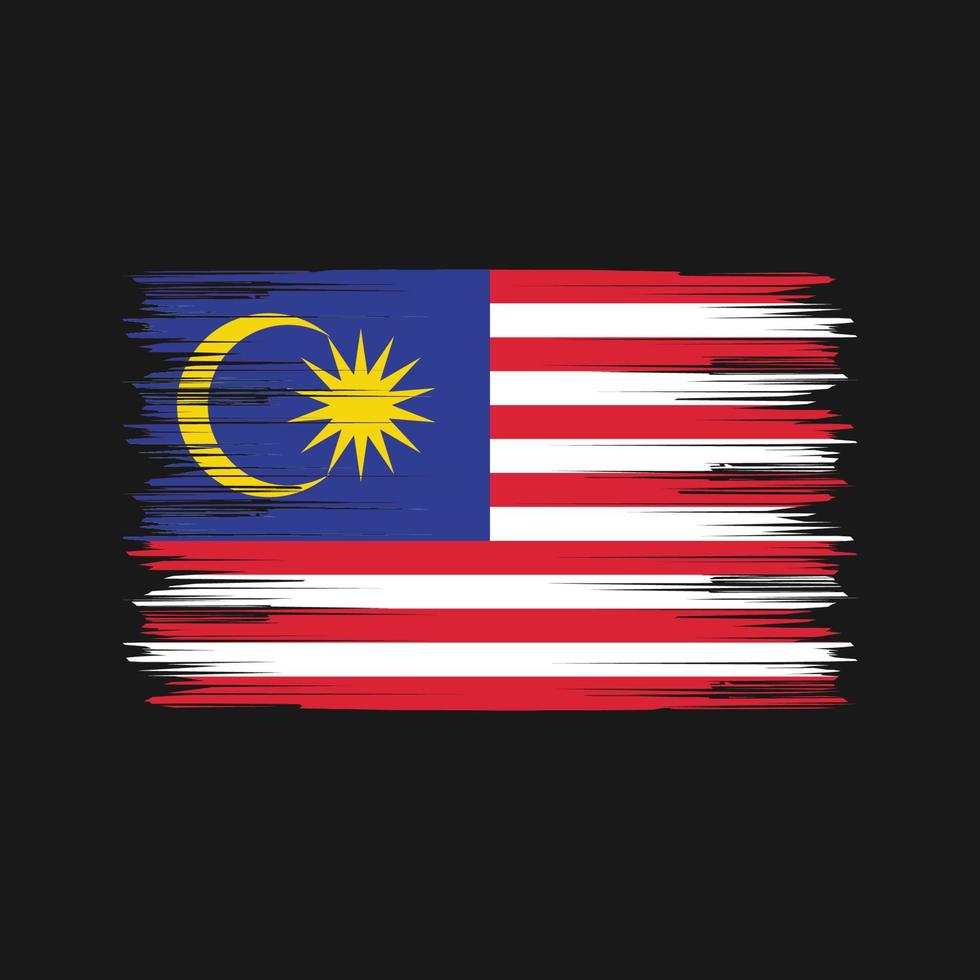 Maleisië vlag borstel. nationale vlag vector