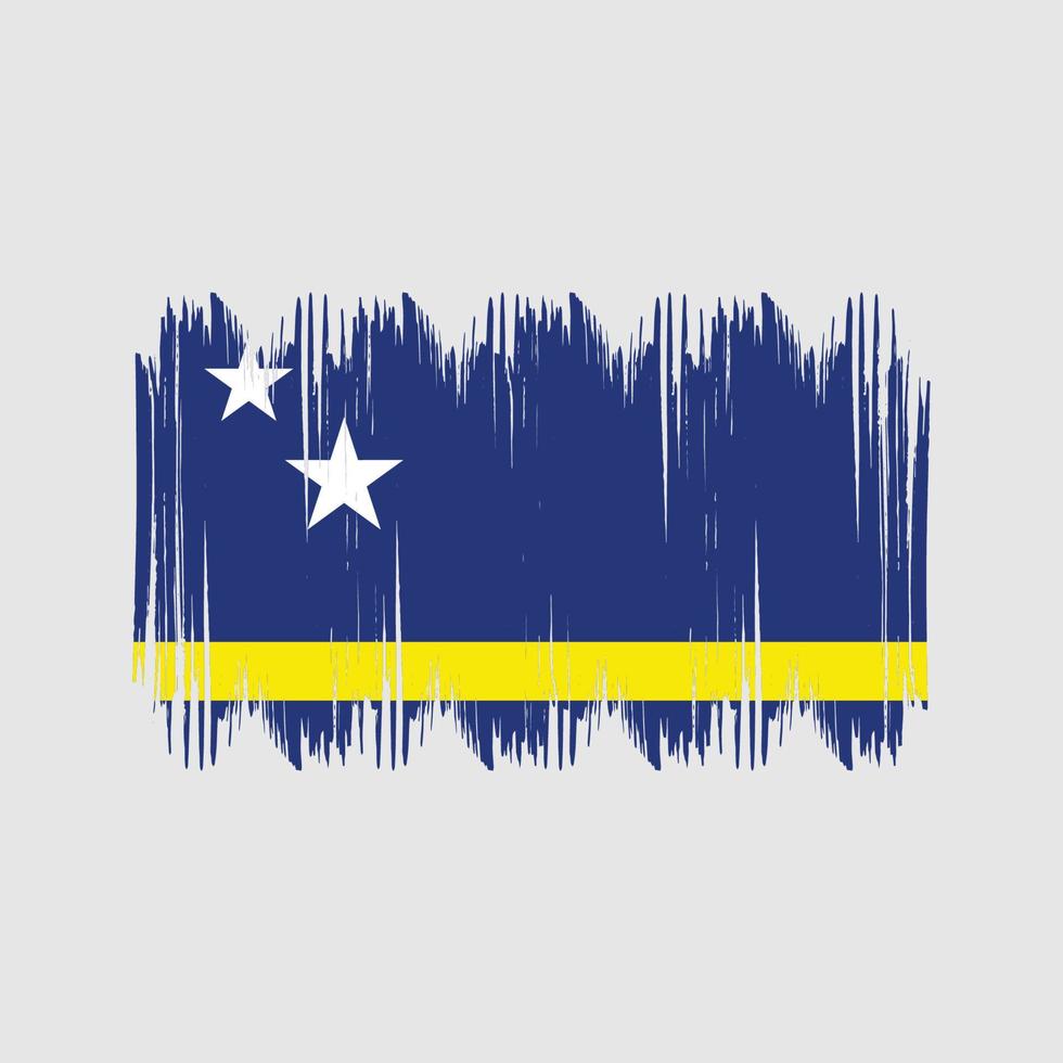 Curacao vlag struik slagen. nationaal vlag vector