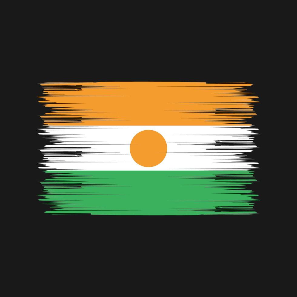 niger vlag borstel. nationale vlag vector