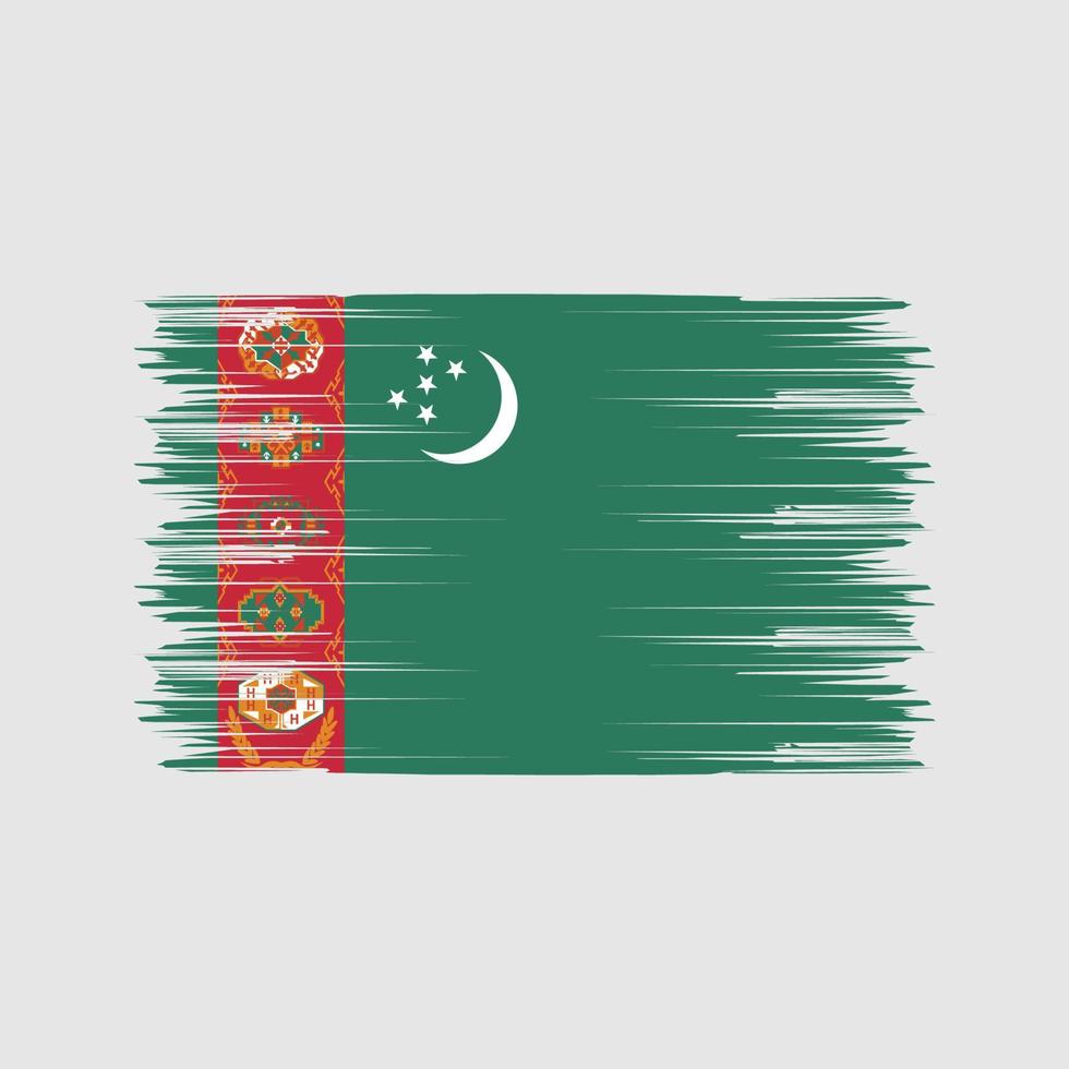 Turkmenistan vlag borstel. nationale vlag vector