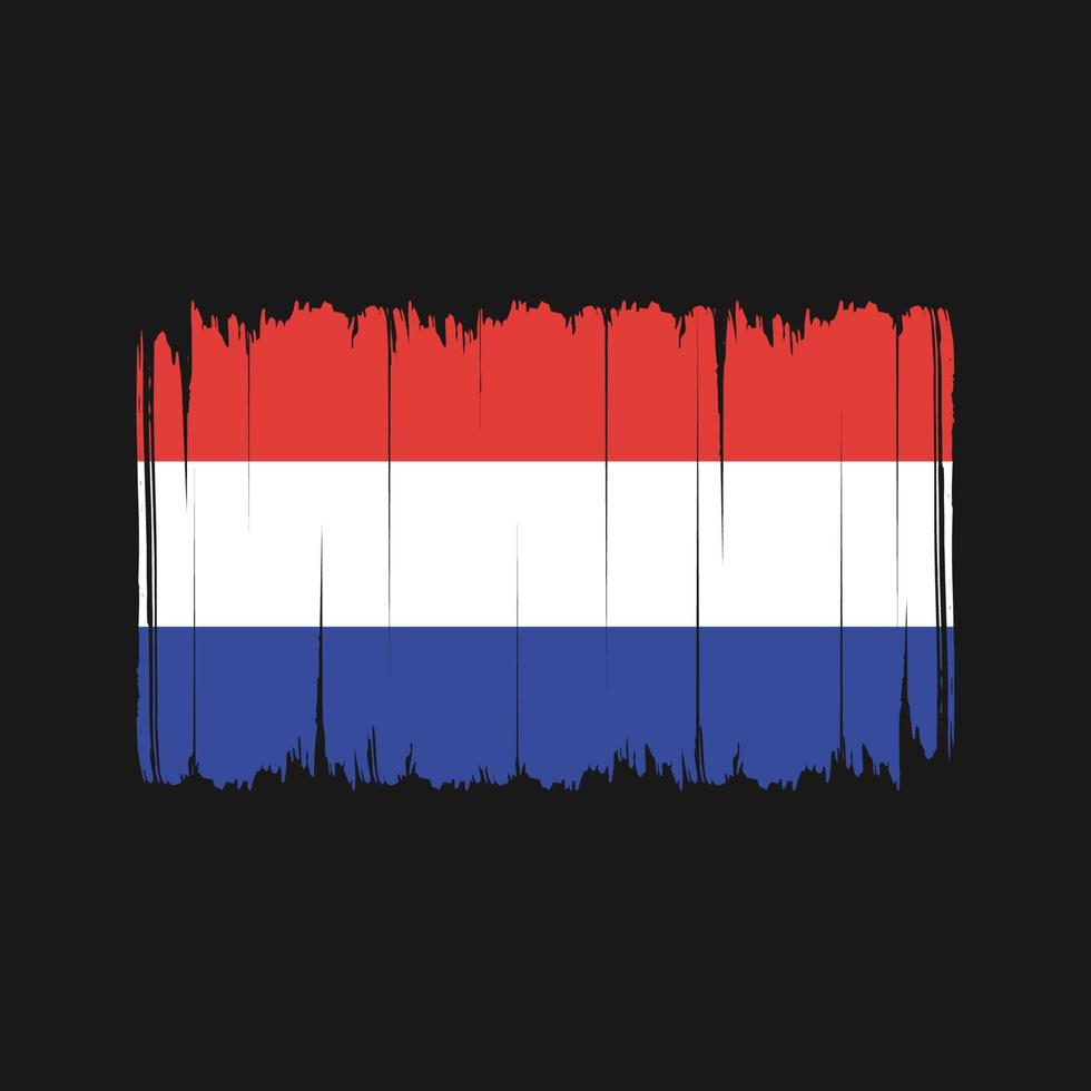 Nederlandse vlag penseelstreken. nationale vlag vector