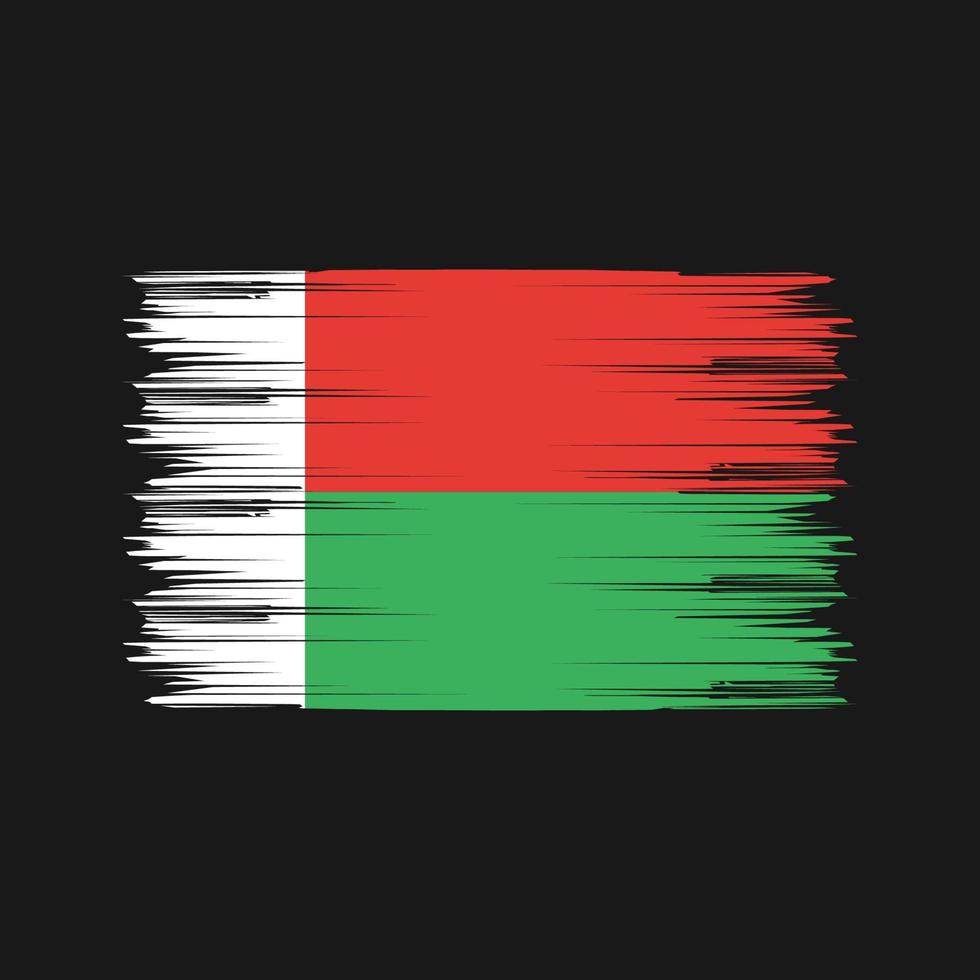 Madagaskar vlag borstel. nationale vlag vector