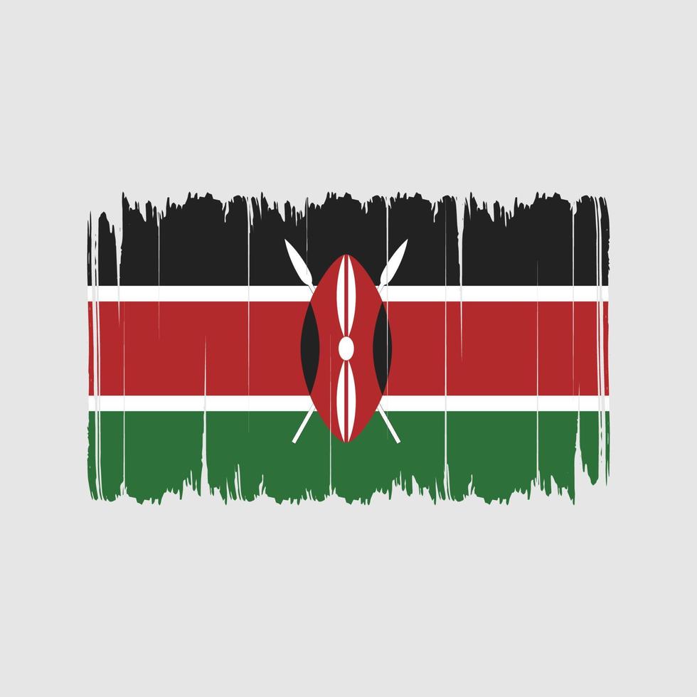 Kenia vlag penseelstreken. nationale vlag vector
