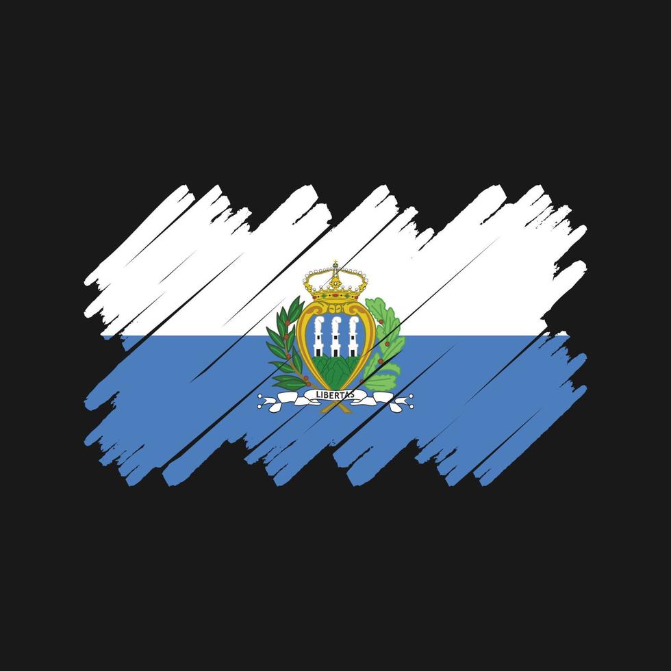 san marino vlagborstel. nationale vlag vector