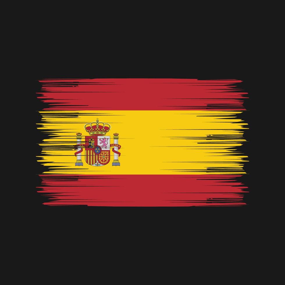 spanje vlag borstel. nationale vlag vector