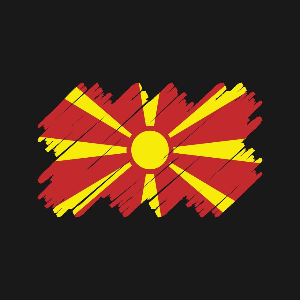 vlagborstel van noord-macedonië. nationale vlag vector