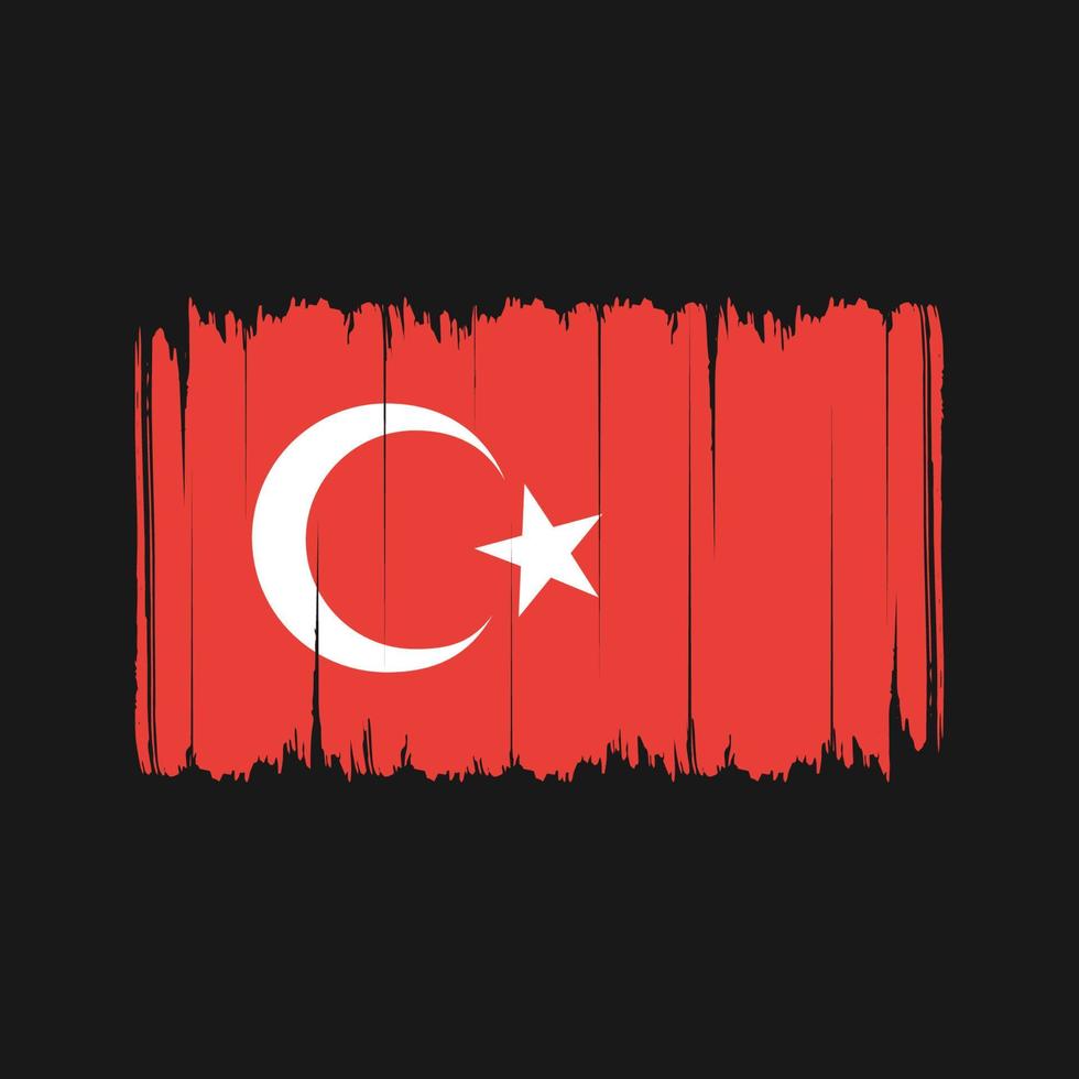 turkije vlag penseelstreken. nationale vlag vector