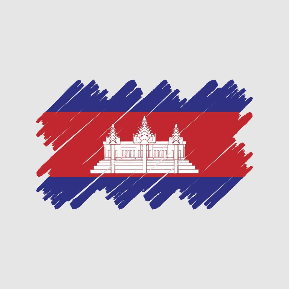 Cambodja vlag borstel. nationale vlag vector