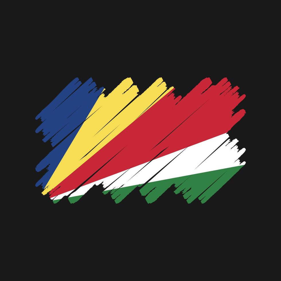 Seychellen vlag borstel. nationale vlag vector