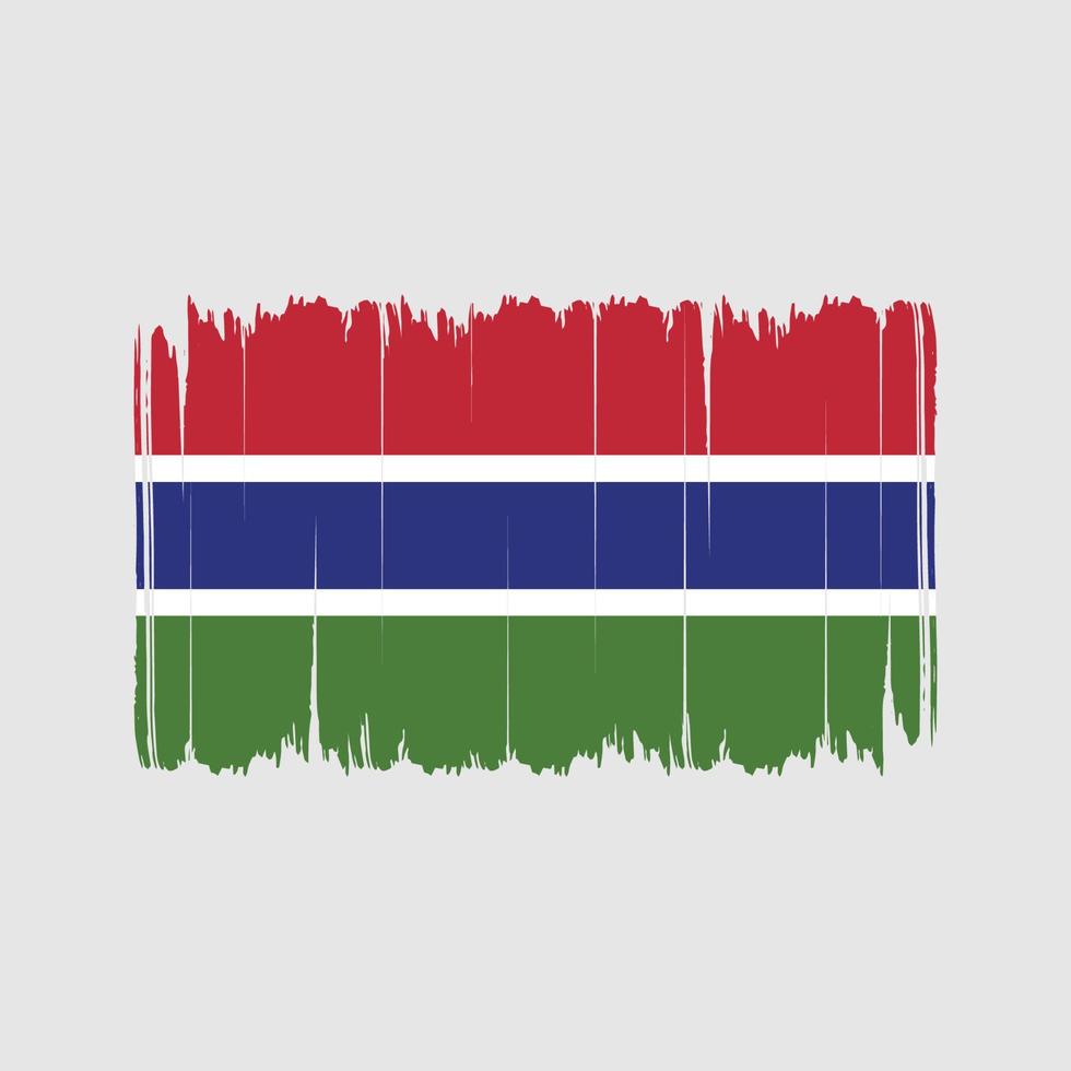 Gambia vlag penseelstreken. nationale vlag vector