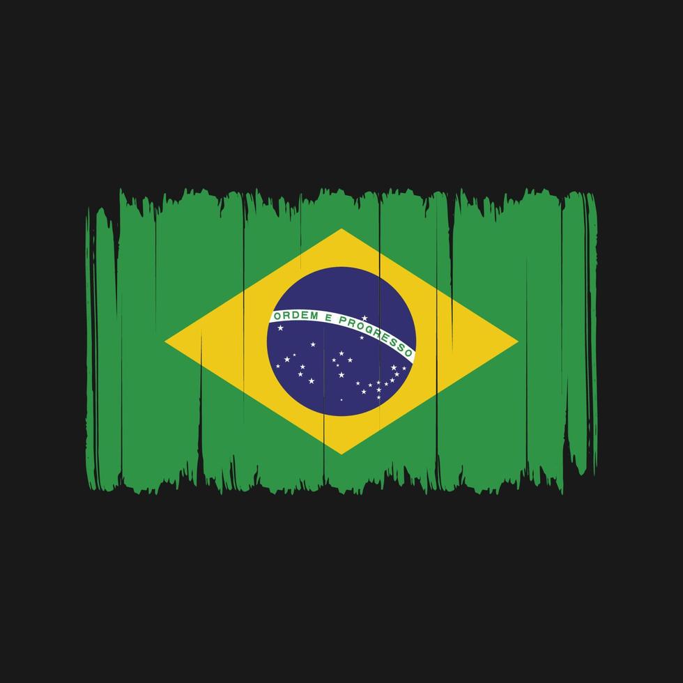 braziliaanse vlag penseelstreken. nationale vlag vector