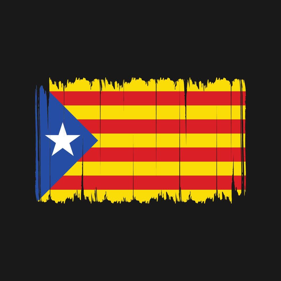 Catalonië vlag penseelstreken. nationale vlag vector