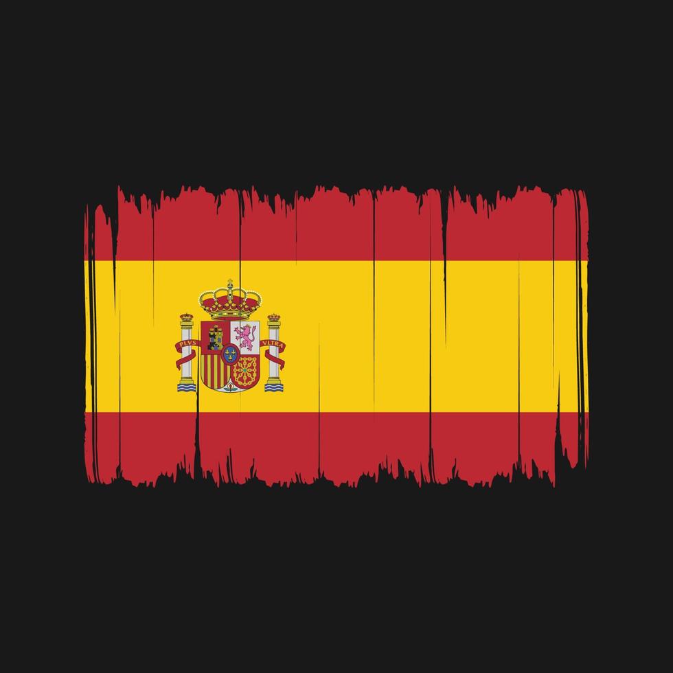 spanje vlag penseelstreken. nationale vlag vector