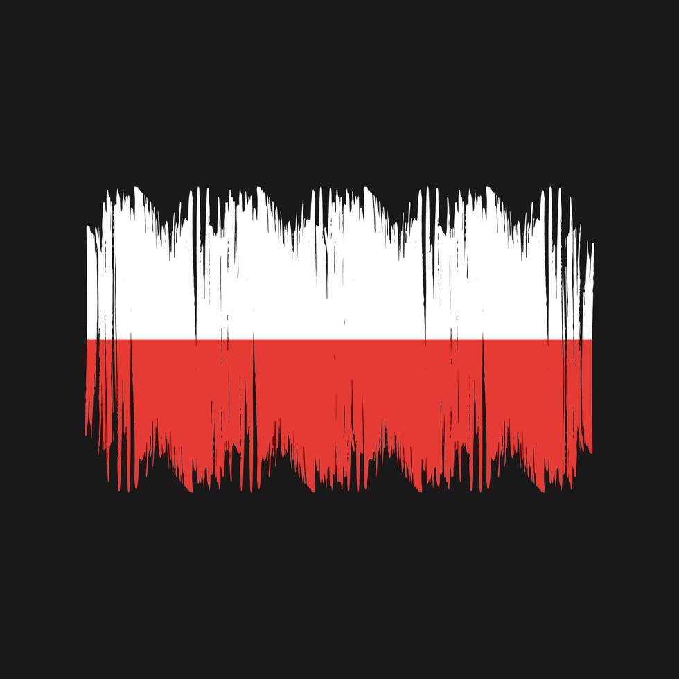 Polen vlag struik slagen. nationaal vlag vector