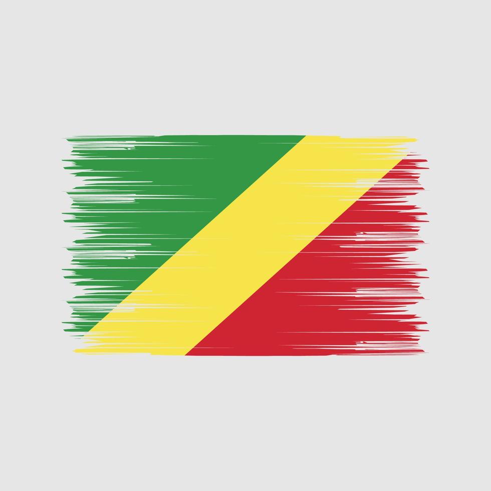 Congo vlag borstel. nationale vlag vector