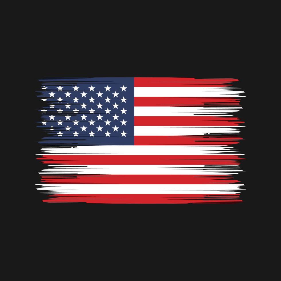 Amerikaanse vlagborstel. nationale vlag vector