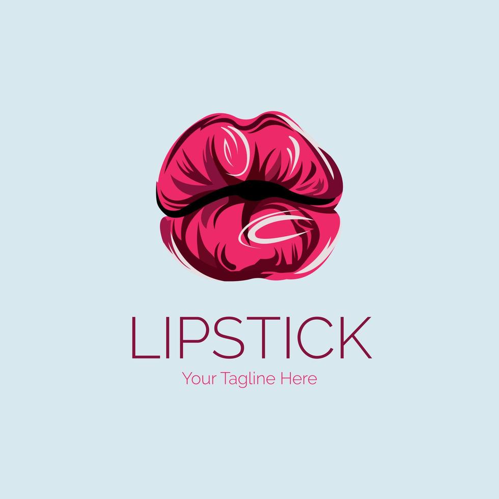 lippenstift kus schoonheidsmiddelen logo ontwerp sjabloon voor merk of bedrijf en andere vector