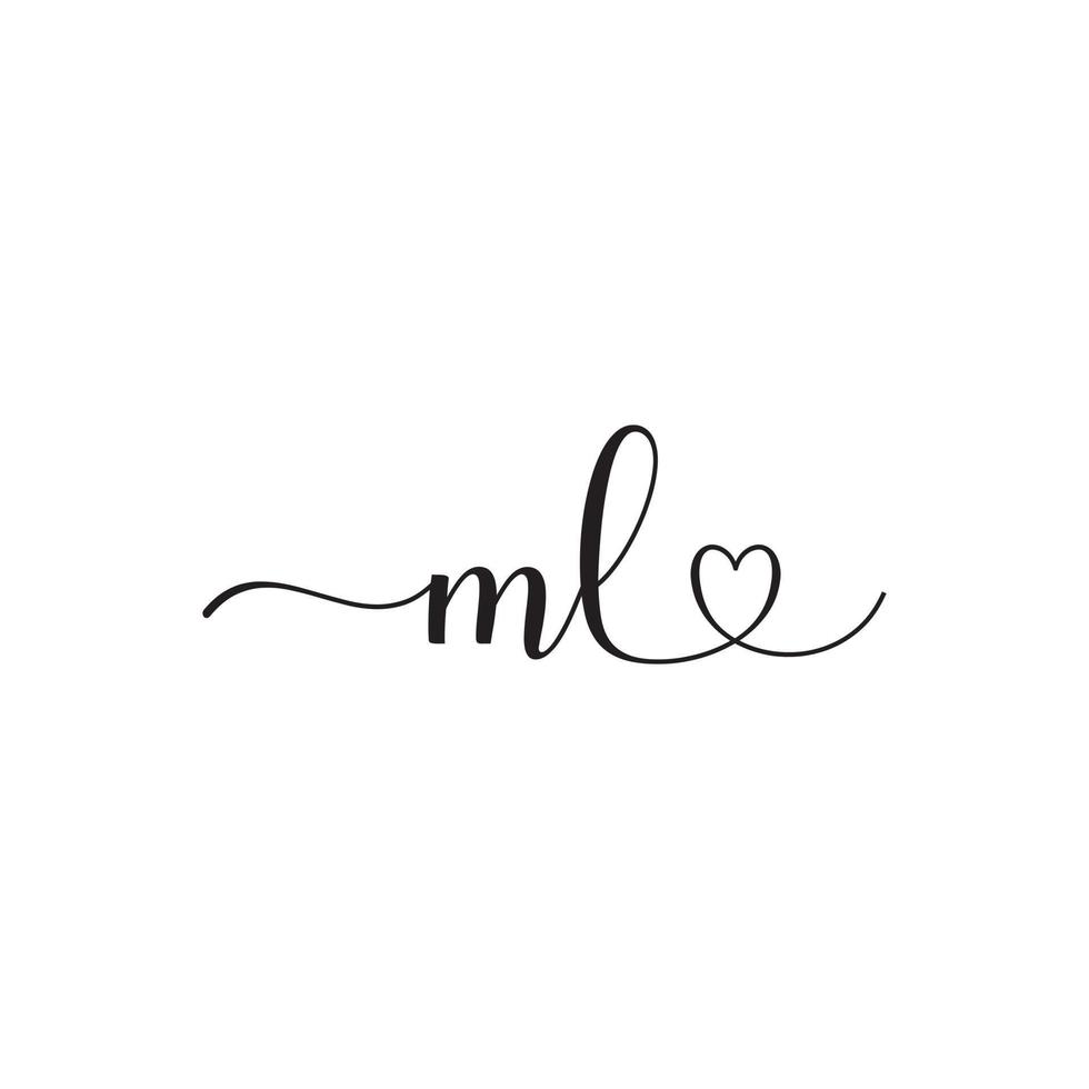 ml luxe eerste logo ontwerp vrij downloaden vector