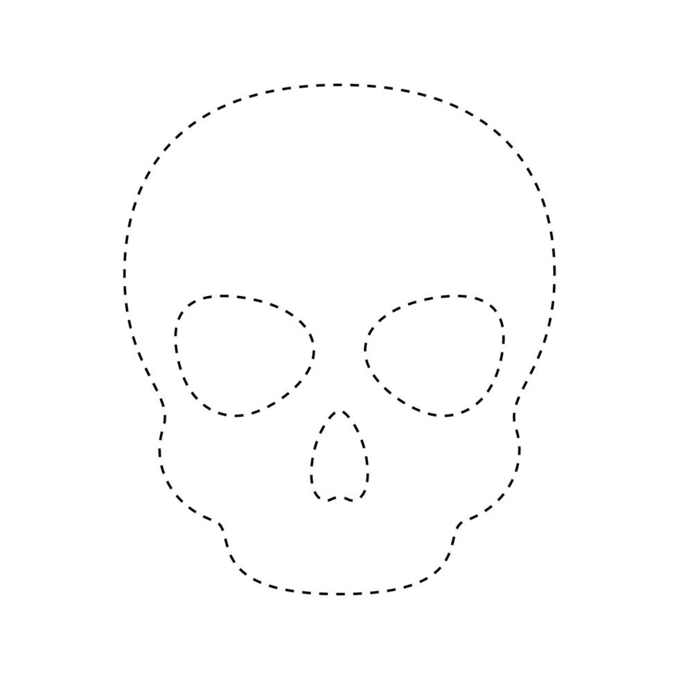schedel traceren werkblad voor kinderen vector