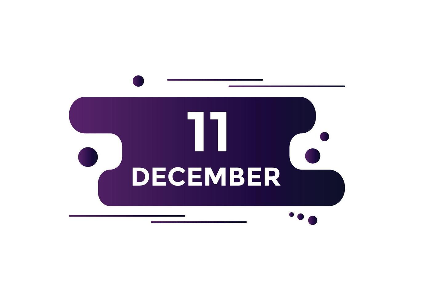 december 11 kalender herinnering. 11e december dagelijks kalender icoon sjabloon. kalender 11e december icoon ontwerp sjabloon. vector illustratie