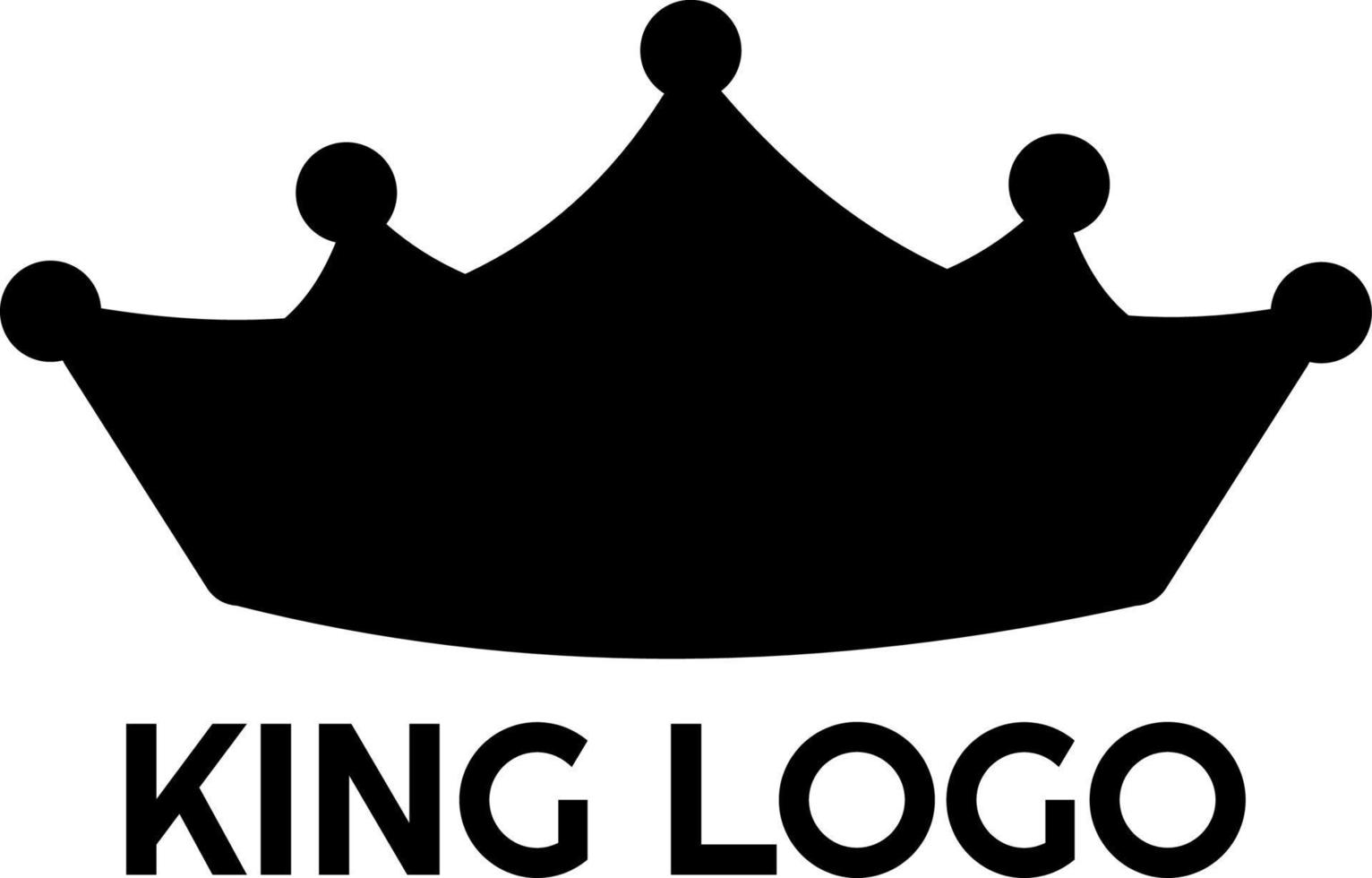 koning kroon zwart logo ontwerp pro vector