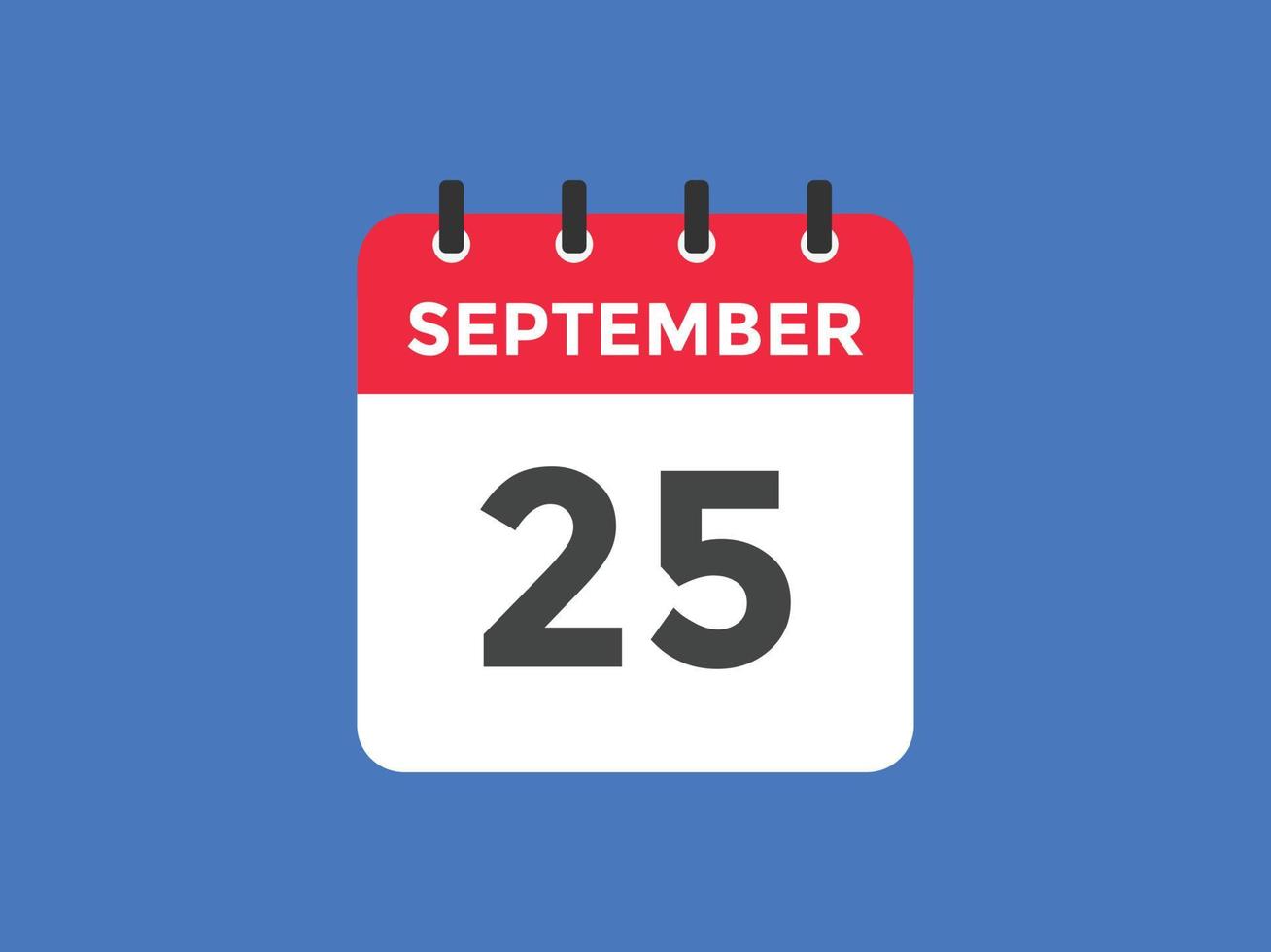 september 25 kalender herinnering. 25e september dagelijks kalender icoon sjabloon. kalender 25e september icoon ontwerp sjabloon. vector illustratie