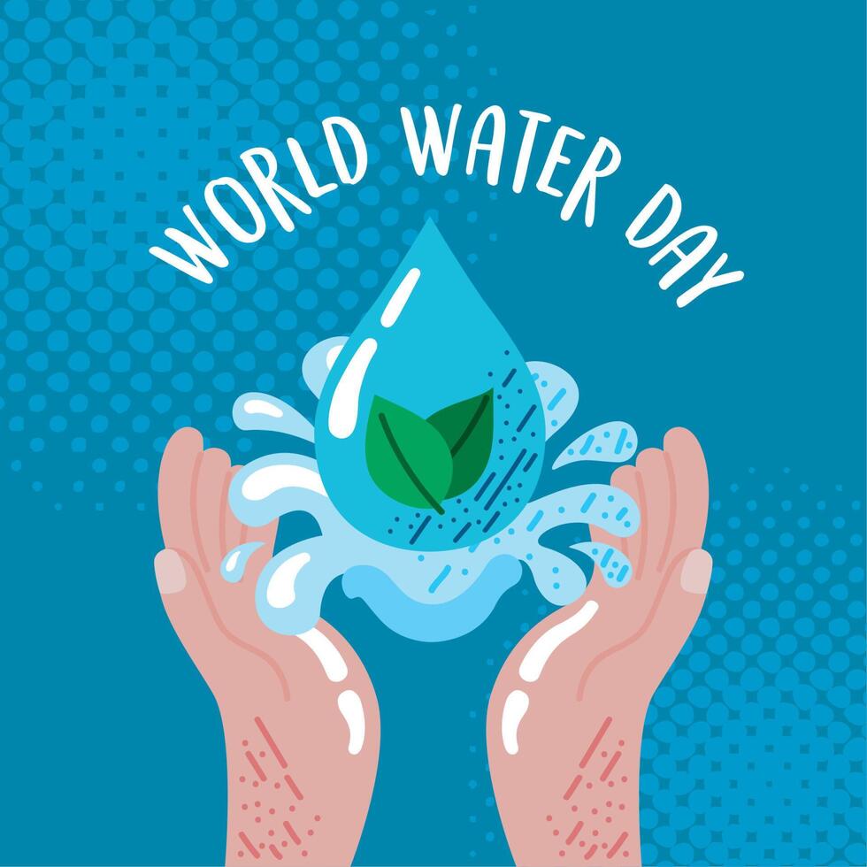 wereld water dag kaart vector