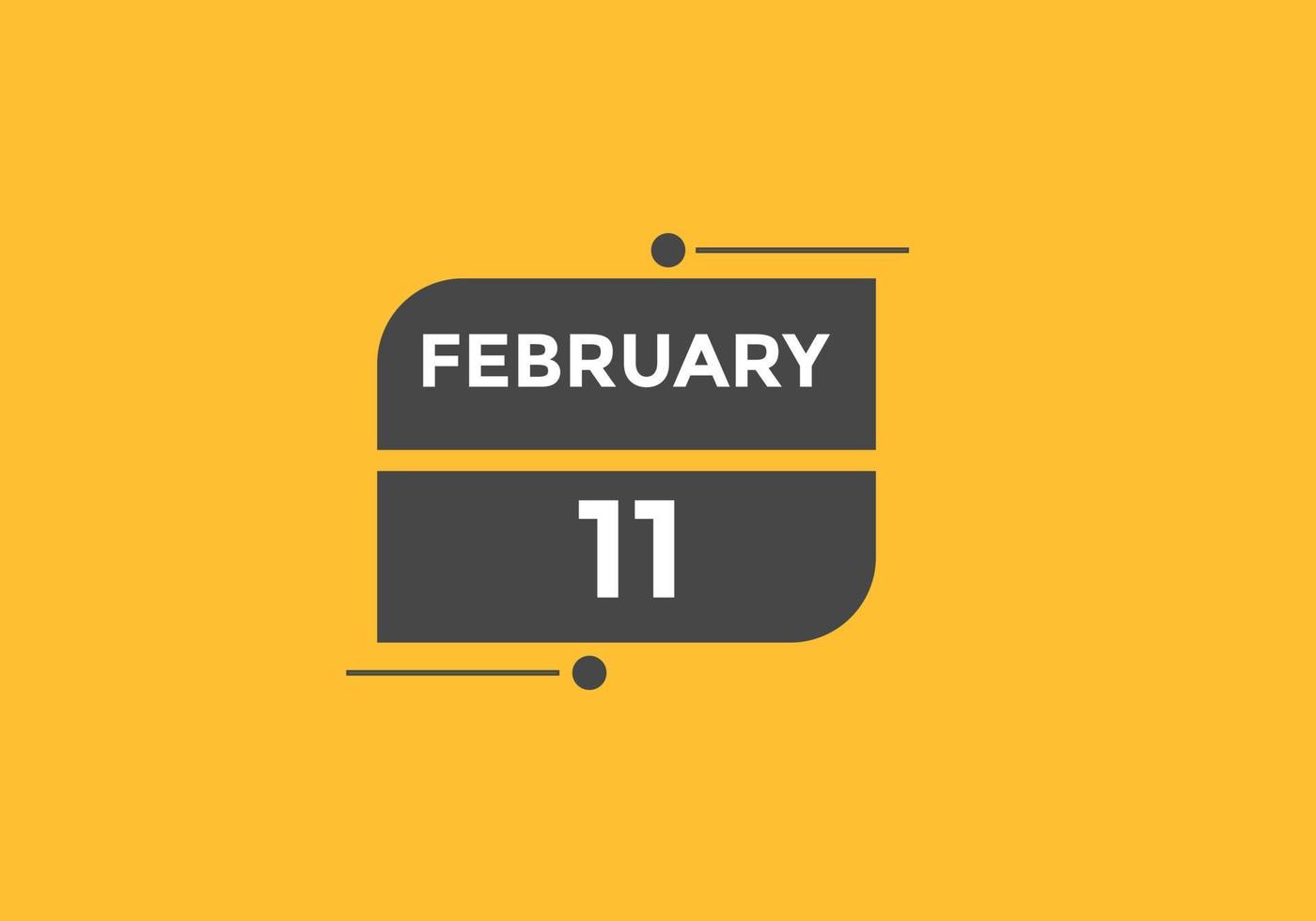 februari 11 kalender herinnering. 11e februari dagelijks kalender icoon sjabloon. kalender 11e februari icoon ontwerp sjabloon. vector illustratie