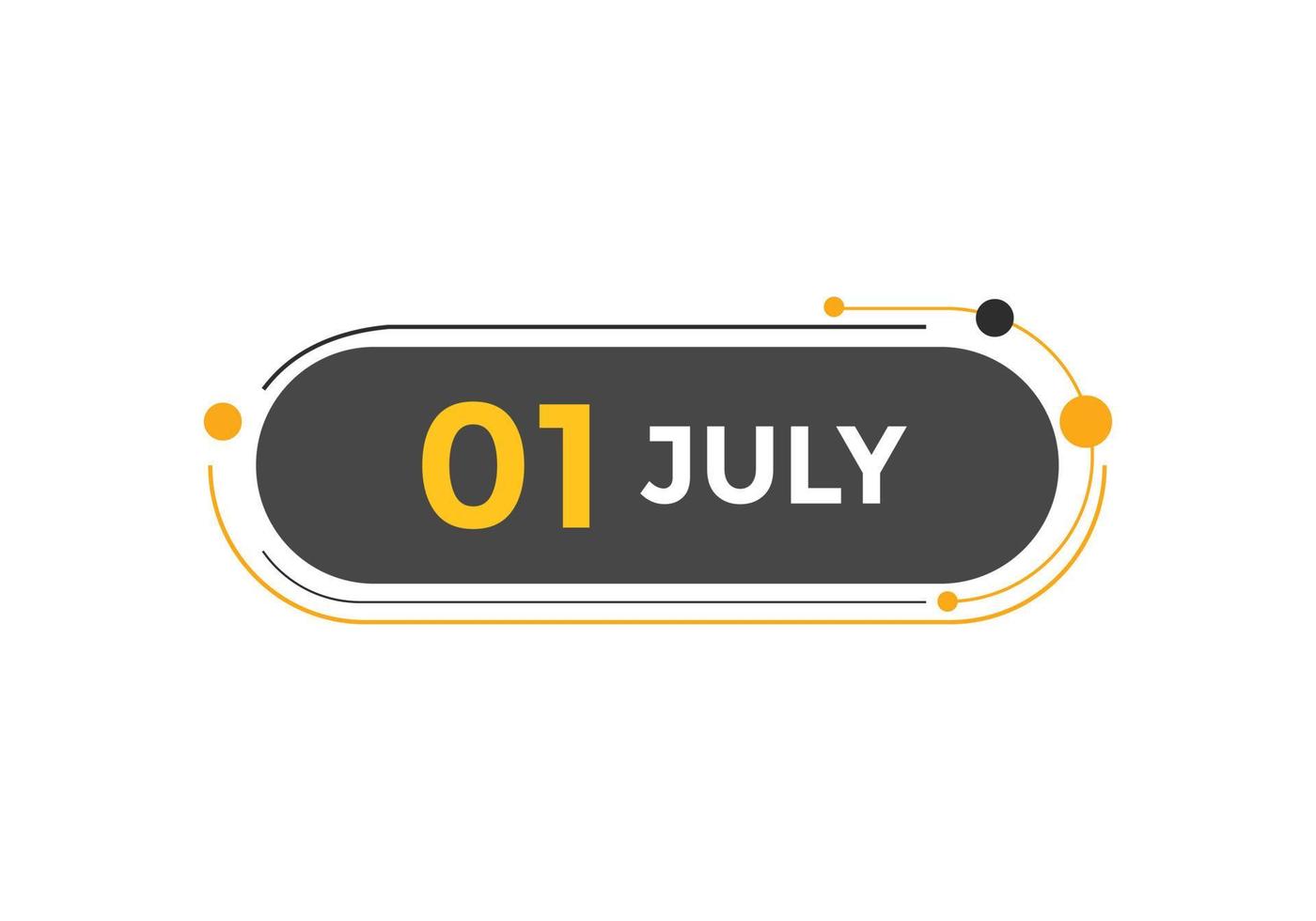 juli 1 kalender herinnering. 1e juli dagelijks kalender icoon sjabloon. kalender 1e juli icoon ontwerp sjabloon. vector illustratie